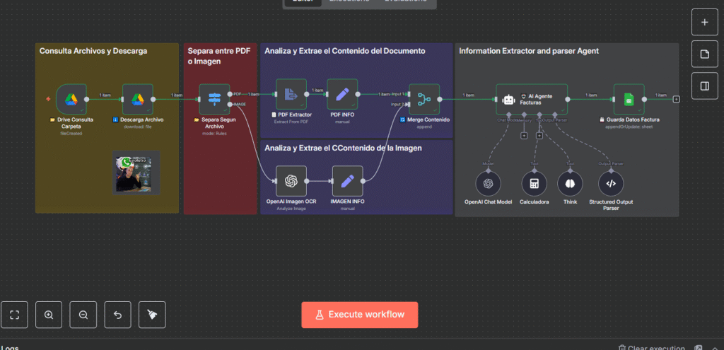 Extractor de Facturas n8n Json